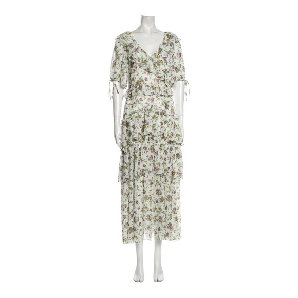 NWT MARISSA WEBB Deandra Tea Length White Floral Maxi Dress Small - Picture 10 of 12